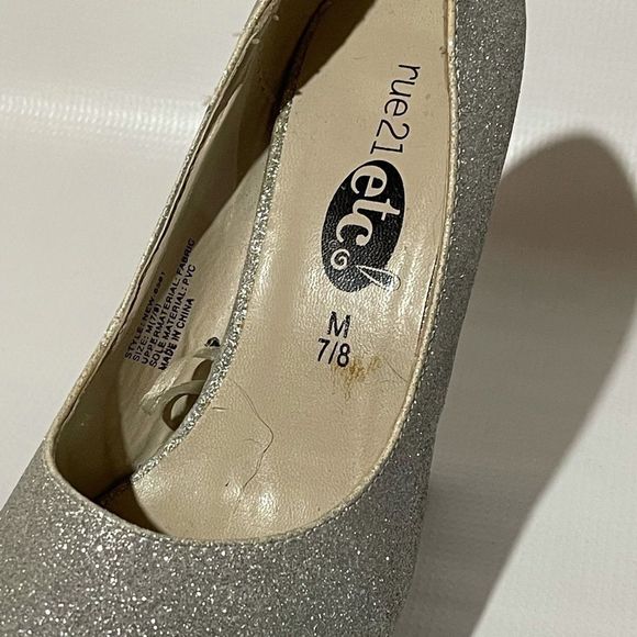 Rue 21 Silver Glitter Platform Heels – Size M (7/8) - Picture 9 of 10